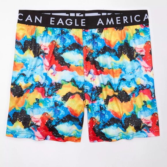 American Eagle AE Men's Watercolors Ultra Soft Pocket Boxer Short  NWT - Picture 1 of 5